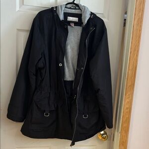 Carol Reed Women's Black Utility Jacket with Hood Size 3x